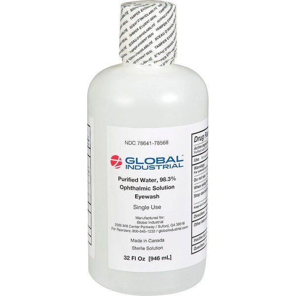 Global Industrial Emergency Eyewash, 32 Oz., 1 Bottle 708568